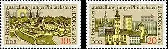 D,DDR Mi.Nr. 2153-54 Briefmarkenausst. junger Philatelisten Gera (2 Werte)