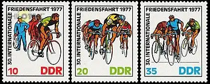 D,DDR Mi.Nr. 2216-18 Int. Radfernfahrt für den Frieden (3 Werte)