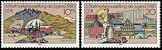 D,DDR Mi.Nr. 2532-33 Briefmarkenausstellg. der Jugend, Zella-Melis (2 Werte)