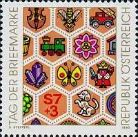 Österreich Mi.Nr. 1990 Tag der Briefmarke 1990, Symbol. Motive (7+3)