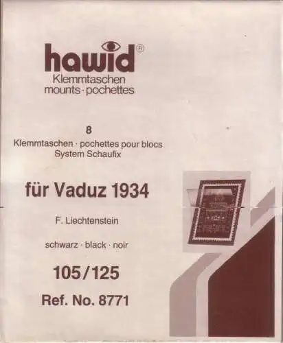 1 Pack = 8 HAWID-Klemmtaschen schwarz 105x125 mm System Schaufix (8771)