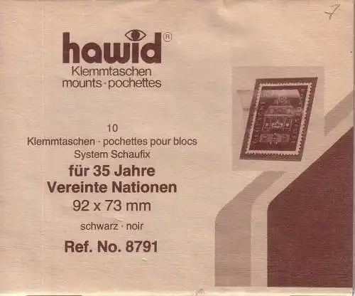 1 Pack. = 10 HAWID-Klemmtaschen schwarz 92x73 mm System Schaufix (8791)