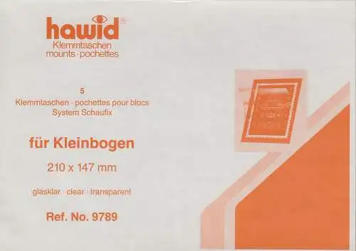 1 Pack. = 5 HAWID-Klemmtaschen glasklar 210x147 mm System Schaufix (9789)