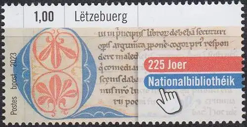 Luxemburg MiNr. 2332, 225 Jahre Nationalbibliothek Luxemburg