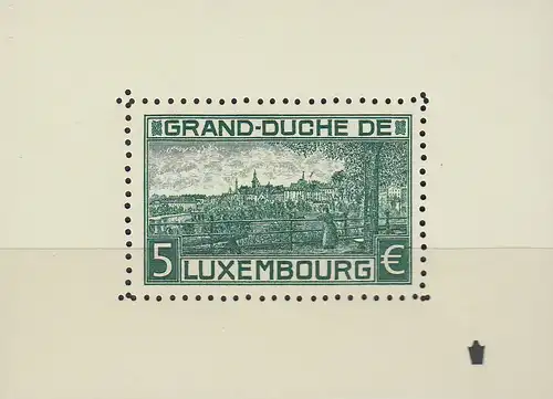 Luxemburg MiNr. Block (noch nicht im Michel) 100. Jahrestag 1. Block der Welt