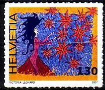 Schweiz Mi.Nr. 2024 Grußmarken, Frau mit Blüten (130)