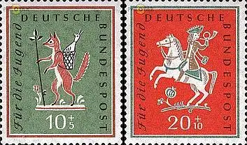 D,Bund Mi.Nr. 286-287 Jugend 58, Volkslieder (2 Werte)