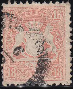 Bayern, Mi.Nr. 27Ya Staatswappen auf Sockel (18 Kr)