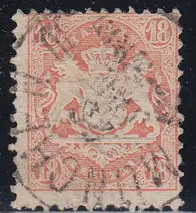 Bayern, Mi.Nr. 27Ya Staatswappen auf Sockel (18 Kr)