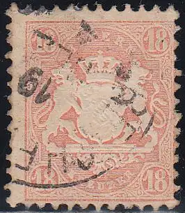 Bayern, Mi.Nr. 27Ya Staatswappen auf Sockel (18 Kr)