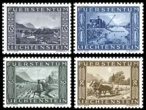Liechtenstein Mi.Nr. 218-21 Fertigstellung des Binnenkanals (4 Werte)