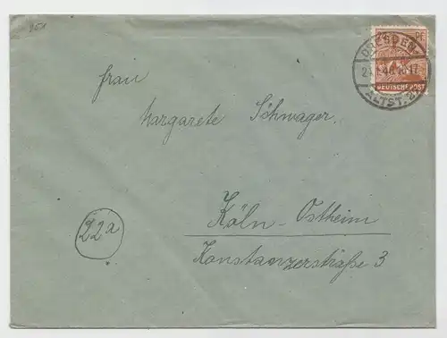 Alliierte Besetzung, Gemeinschaftsausgabe Mi-Nr. 951 auf Brief "Dresden Altst."