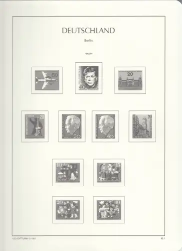 Leuchtturm Vordruckblatter Berlin 1960-1969 MIT Klemmtaschen (SF)