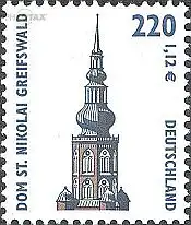 D,Bund Mi.Nr. 2157 Sehenswürdigkeiten, Dom Greifswald (220Pf/1,12€)