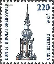 D,Bund Mi.Nr. 2157 Sehenswürdigkeiten, Dom Greifswald (220Pf/1,12€)