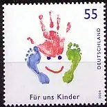 D,Bund Mi.Nr. 2418 Für uns Kinder, Gesicht aus Händen und Füßen (55)