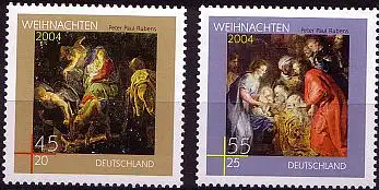 D,Bund Mi.Nr. 2429-30 Weihnachten 04, Gemälde von Rubens (2 Werte)