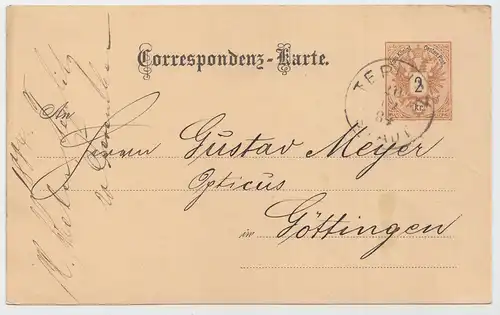 Österreich, Postkarte P43 von Teplitz nach Göttingen