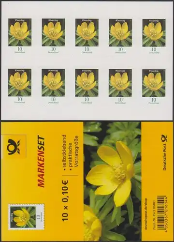 D,Bund MiNr. Folienblatt 81 Freim.Blumen, Winterling, skl (mit 10 x 3430)