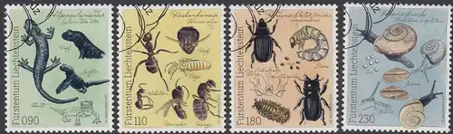 Liechtenstein MiNr. 2073-2076 Saminatal, Fauna (4 Werte)