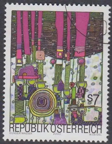 Österreich Mi.Nr. 2320 Hundertwasser, Blues Blues, mehrfarbig/violett (7)