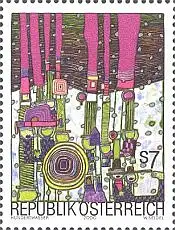 Österreich Mi.Nr. 2320 Hundertwasser, Blues Blues, mehrfarbig/violett (7)