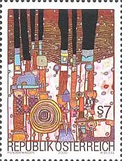 Österreich Mi.Nr. 2321 Hundertwasser, Blues Blues, mehrfarbig/schwarz (7)