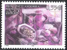 Andorra franz Mi.Nr. 629 Europa 2005, Gastronomie, Stilleben in Küche (0,55)