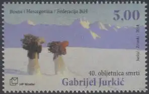 Bosnien-Herz.Kroat. Mi.Nr. 384 Gabriel Jurkic, Gemälde Winteridylle (5,00)