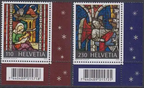 Schweiz MiNr. 2835-2836 Weihnachten 2022, Buntglasfenster (2 Werte)