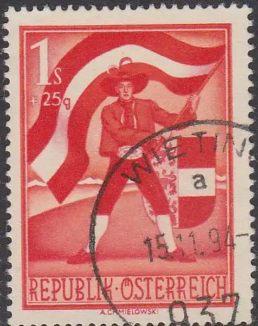 Österreich Mi.Nr. 953 Volksabstimmung Kärnten Fahnenschwenker (1 S+15)