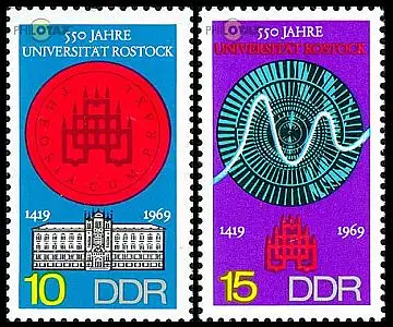 D,DDR Mi.Nr. 1519-20 Uni Rostock (2 Werte)