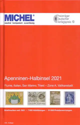 Michel Europa Katalog Band 5 - Appenninen-Halbinsel 2021, 106. Auflage