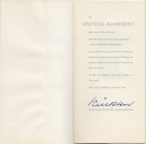 D,Bund Mi.Nr. 353,354,356,358,359 Bedeutende Deutschland Goethe u.a. (** + o)