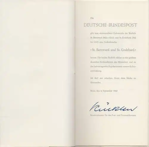 D,Bund Mi.Nr. 336 Bischhöfe hl. Bernhard und hl. Godehard (** + o)