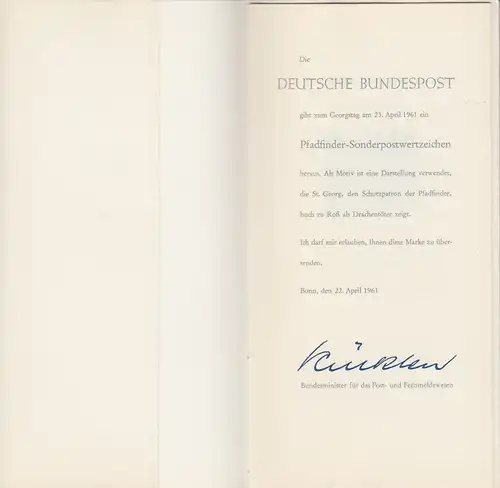 D,Bund Mi.Nr. 346, 50 Jahre Pfadfinder in Deutschland (** + o)