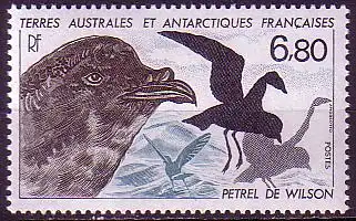 Franz. Geb. i.d. Antarktis Mi.Nr. 241 Tiere der Antarktis: Sturmschwalbe (6,80)