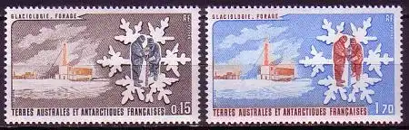Franz. Geb. i.d. Antarktis Mi.Nr. 182-183 Eisforschung (2 Werte)