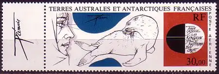 Franz. Geb. i.d. Antarktis Mi.Nr. 205 Forscher und Seehund (30,00)