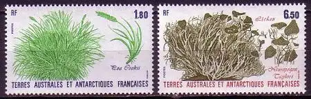 Franz. Geb. i.d. Antarktis Mi.Nr. 223-224 Pflanzen der Antarktis (2 Werte)