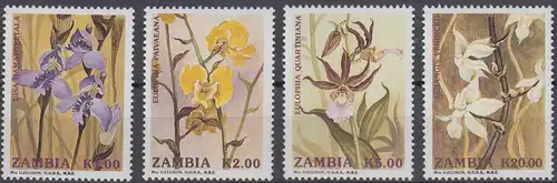 Sambia Mi.Nr. 595-598 Orchideen (4 Werte)