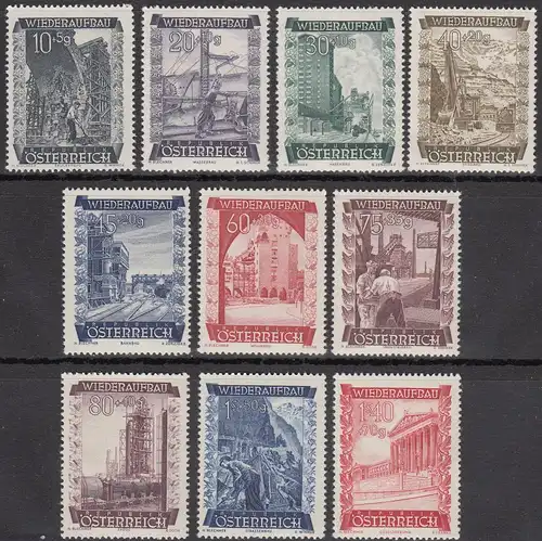 Österreich Mi.Nr. 858-867 Wiederaufbau Fonds (10 Werte)