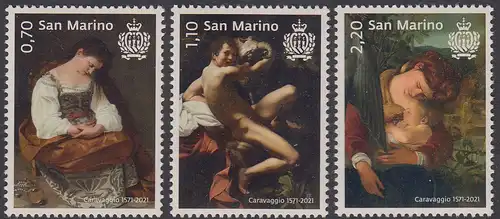 San Marino MiNr. 2846-2848, 450. Geburtstag von Caravaggio (3 Werte)