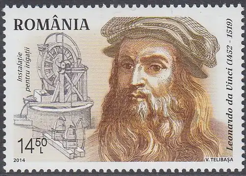 Rumänien Mi.Nr. 6911 Leonardo da Vinci (14,50)