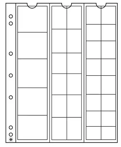 NUMIS - Münzhülle Numis MIX: 33 Fächer für Münzen in unterschiedlichen Größen
