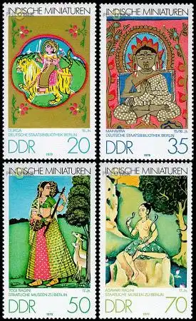 D,DDR Mi.Nr. 2418-21 Indische Miniaturen (4 Werte)