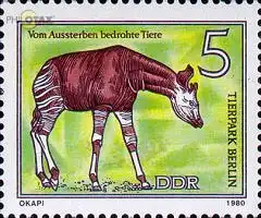 D,DDR Mi.Nr. 2522 Vom Aussterben bedrohte Tiere, Okapi (5)