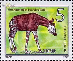 D,DDR Mi.Nr. 2522 Vom Aussterben bedrohte Tiere, Okapi (5)