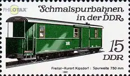 D,DDR Mi.Nr. 2631 Schmalspurbahnen, Packwagen Freital (15)