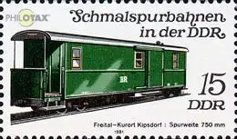 D,DDR Mi.Nr. 2631 Schmalspurbahnen, Packwagen Freital (15)